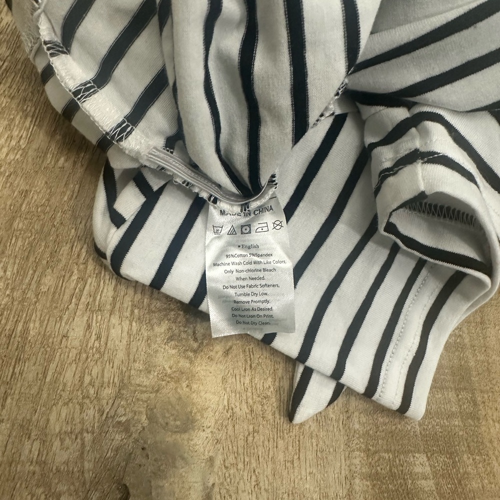 Maternity | Black & White Striped Tie-Front Top | S | NWT - Picture 10 of 10